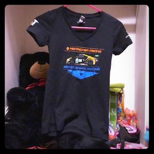 black racing t-shirt women’s size xs